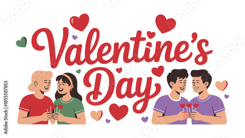 Valentine's Day Celebration of Love: Expressing heartfelt sentiment, this image captures the essence of Valentine's Day with romantic imagery and joyful expressions.