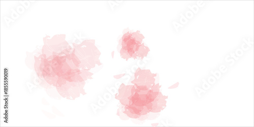 Set of abstract bright red watercolor water splash on a white background. Vector watercolour texture in salad color. Ink paint brush stain. Bright red splatters spot. Watercolor pastel splash