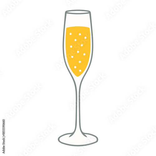 Champagne Glass Color Vector Icon for Celebration, Wedding Party and Luxury Event Design