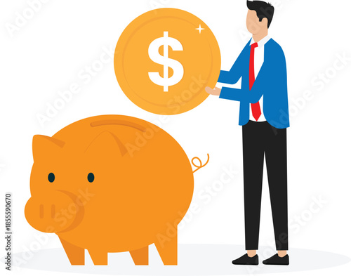 Saving money and investment or financial profit, earning growth and save money, future wealth for deposit concept
