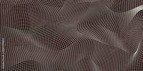 Abstract black and white striped grid background. Geometric pattern with the effect of visual distortion. Optical illusion. Op art