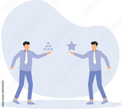 Quality vs quantity, management to assure excellent work outcome, working to deliver superior result concept
