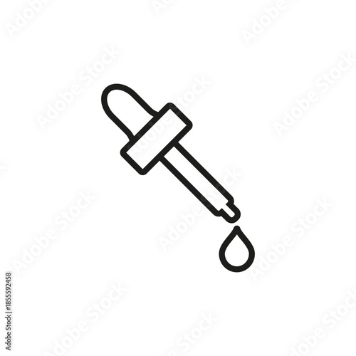 Pipette outline vector icon. Line art isolated illustration on a white background.