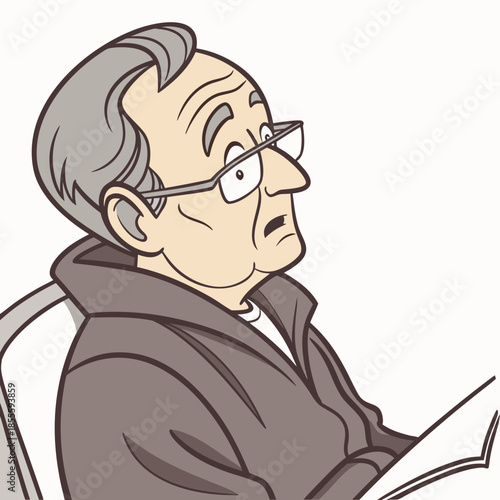 Old man wearing glasses and looking surprised expression