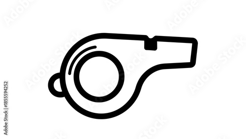 Simple Line Art Icon of a Sports Whistle.
