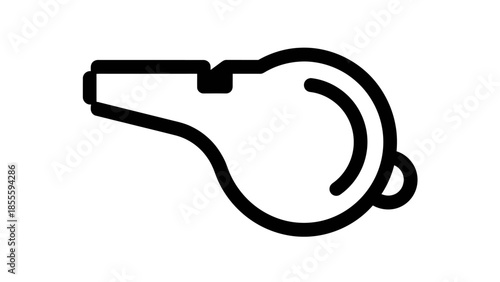 Simple Line Art Icon of a Whistle.