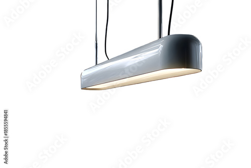 Sleek modern pendant light illuminates with warm ambient glow, perfect for contemporary spaces