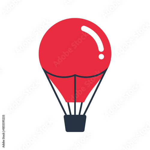 Red hot air balloon Vector