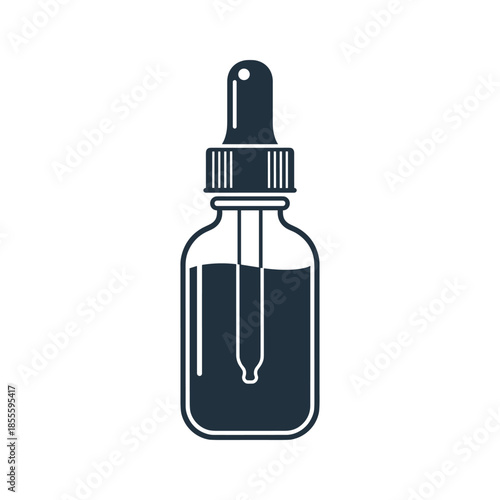 Dropper bottle with dark liquid Vector
