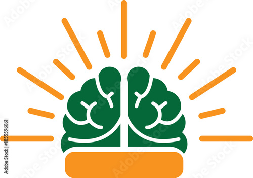 Brain Sun Fitness Mind Wellness Logo Template Vector Design