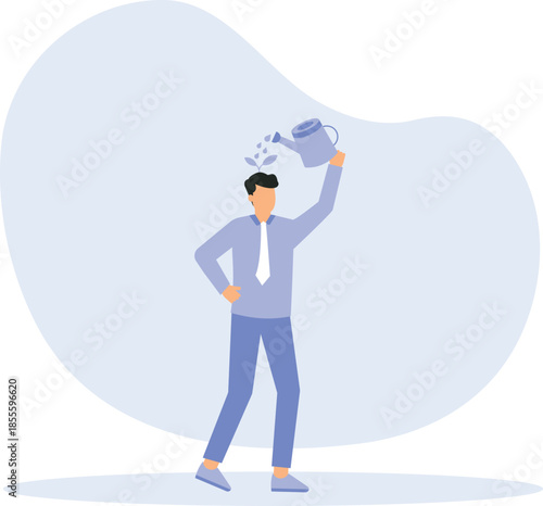 Self improvement and growth mindset, positive attitude to learn new knowledge, improvement for business problem concept

