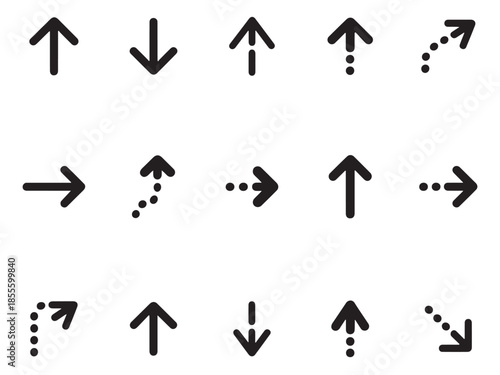 Versatile set of arrow icons for digital and print use, conveying movement and direction