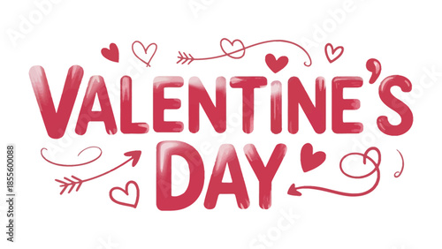 Valentine's Day Greeting:  A festive declaration of love and affection. The image features a vibrant Valentine's Day message, adorned with hearts and decorative elements, conveying warmth and cheer.