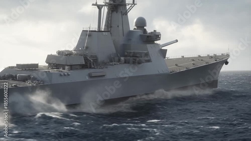 Warship Firing Shot