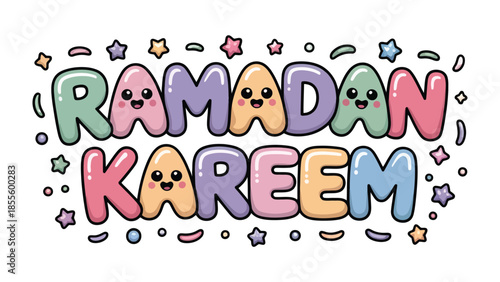Ramadan Kareem: A vibrant and colorful illustration conveys the warm wishes of Ramadan Kareem. The image encapsulates the spirit of the holy month with a lively and joyous aesthetic.