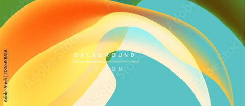 Abstract colorful waves overlap. Gradient hues create dynamic visual effect. Background design features smooth transitions, vibrant tones.