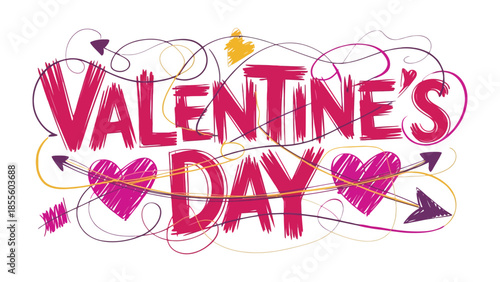 Valentine's Day Illustration: A vibrant and captivating illustration that embodies the spirit of love and celebration, Perfect for conveying sentiments of affection and romance