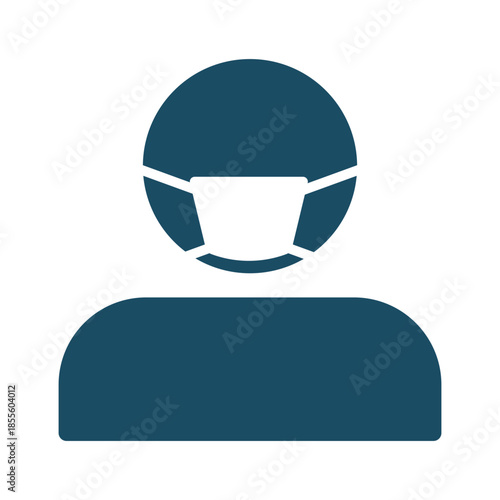 Pandemic masked person icon svg cut file. Isolated vector illustration.