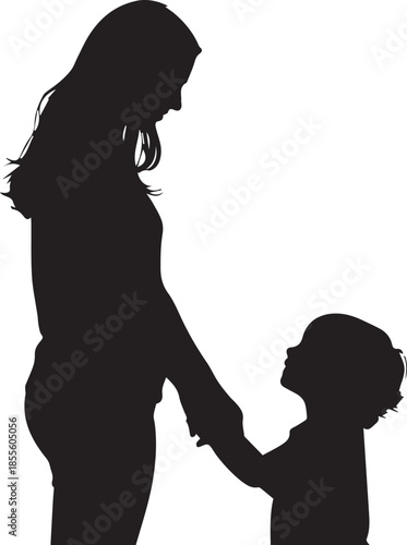 Mother and child holding hands