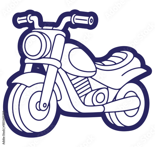 Wallpaper Mural Outlined vector illustration of a classic motorcycle featuring detailed design elements and bold outline Torontodigital.ca