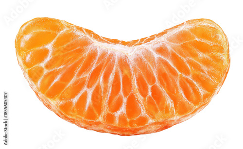 mandarin orange segment isolated on white background