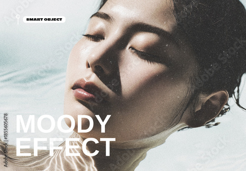 Moody Cinematic Photo Effect Template with Soft Grain Texture