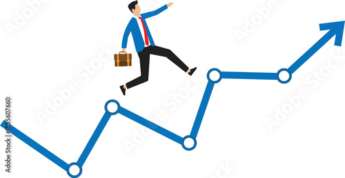 Investment upside potential, economy prediction or forecast, vision or analyze future, business growth and earning increase concept
