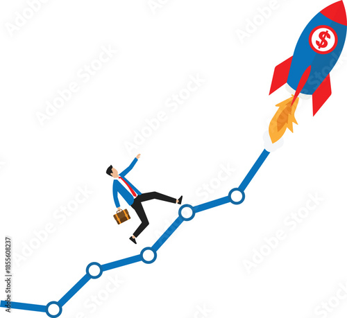 US Dollar value rising due to interest rate hike, exchange rate or financial report, economy or investment concept
