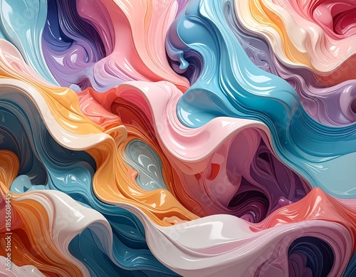 Vibrant Abstract Swirls of Colorful Paint - A Dynamic and Artistic Composition.