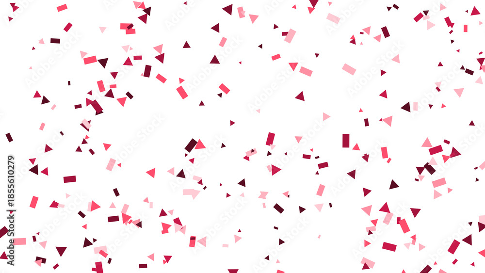 Fototapeta premium Falling Red Confetti on White Background Celebration Texture