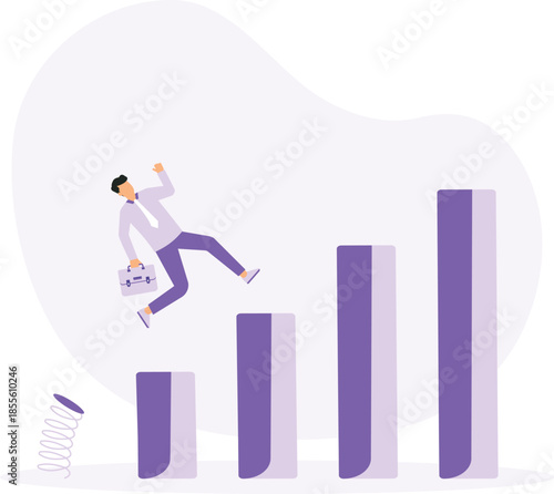 Business challenge and revenue,recover from economic crisis,earning and profit growth concept

