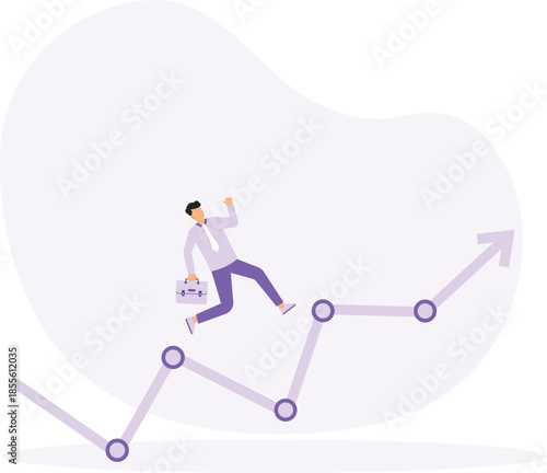 Investment upside potential, economy prediction or forecast, vision or analyze future, business growth and earning increase concept
