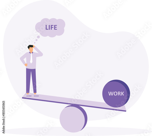 Overworked or burnout, unhealthy work life balance problem, work causing fatigue, anxiety or stress concept

