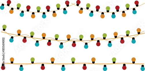 Colorful string lights with multicolored bulbs