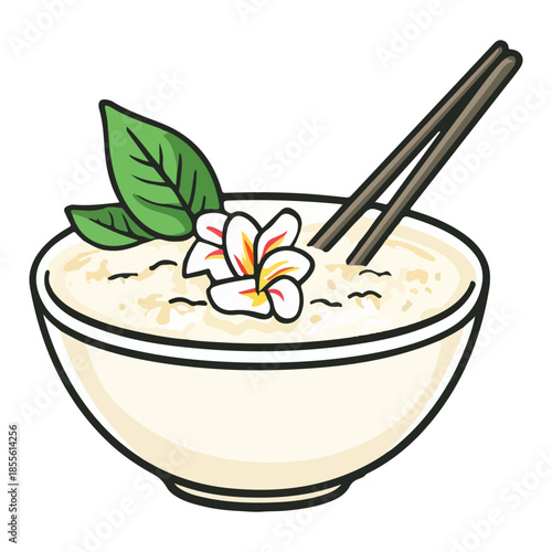 jasmine rice porridge, thailand, songkran festival, festival, food, vector, transparent background, flower, bowl, fresh, beauty, healthy, meal, rice, ingredient, health, vegetarian, nutrition