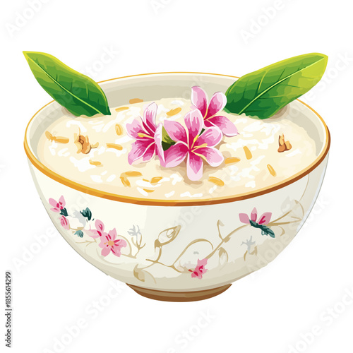 jasmine rice porridge, thailand, songkran festival, festival, food, vector, transparent background, flower, bowl, fresh, beauty, healthy, meal, rice, ingredient, health, vegetarian, nutrition