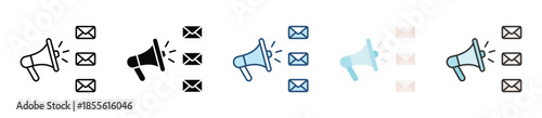 Broadcast Message Icon Set Multiple Style Collection