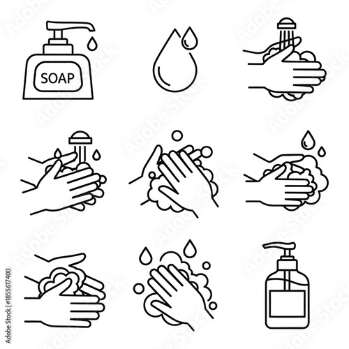 Step by step hand washing procedure with soap and water for proper hygiene maintenance