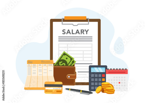 Payroll or date salary payment stock illustration