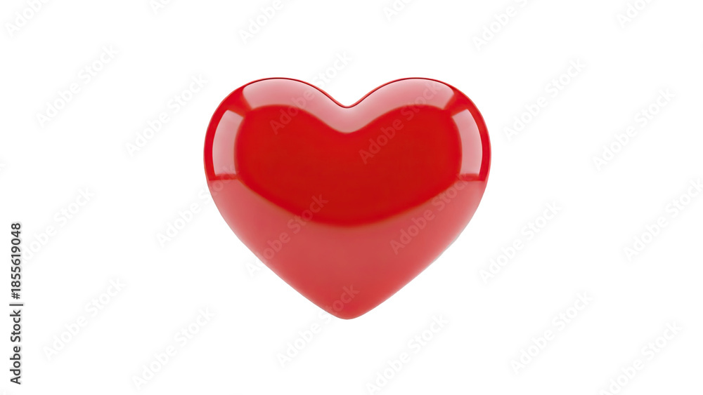 Obraz premium 3D Red 3D Heart Icon on transparent background