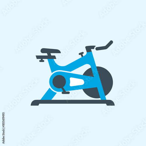 Stationary Exercise Bike Fitness Equipment Icon Vector Illustration of Gym Cycle for Indoor Workout and Training