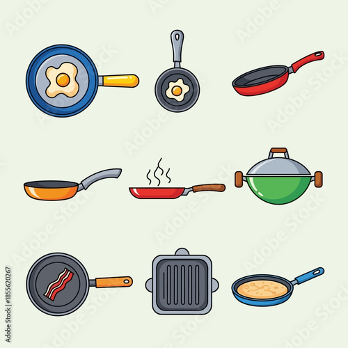 Collection of various cooking pans.