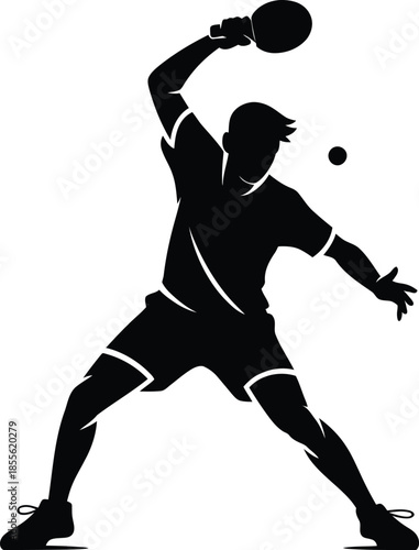 Athlete swinging tennis racket