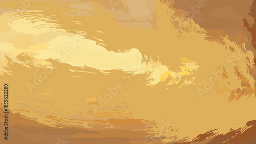 Abstract golden background with flowing brushstroke texture and warm color palette