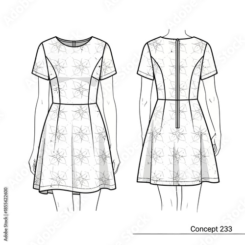 Fashion design of short dress 2.