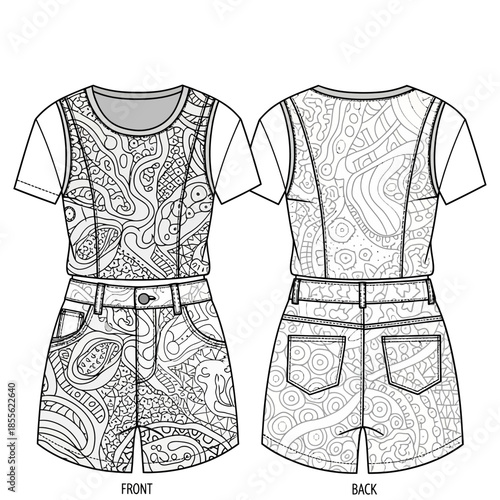 Fashion design of short romper.