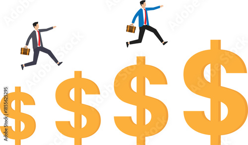 Growth earning investment and increasing income, bonus in career or success, financial business concept
