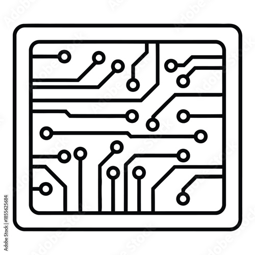 Hand drawn continuous line art maze game puzzle with multiple paths and circles isolated on transparent background