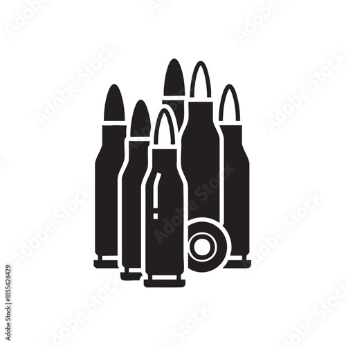 Assorted bullets and ammunition isolated illustration