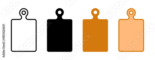 Kitchen chopping board icon with cutting board shapes, for cooking, food preparation, culinary tools, recipe design and kitchen user interface